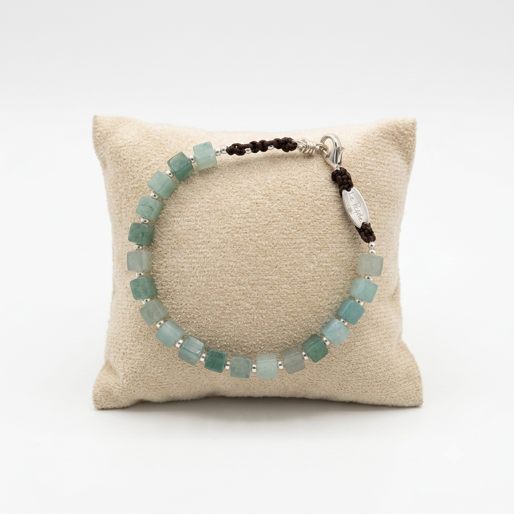Bracciale quadrati di acqua marina