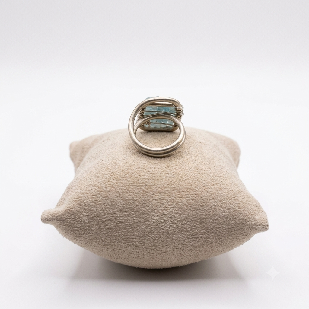 Anello cucito acqua marina