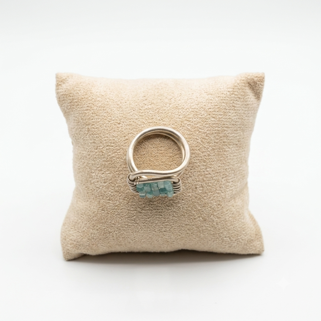 Anello cucito acqua marina